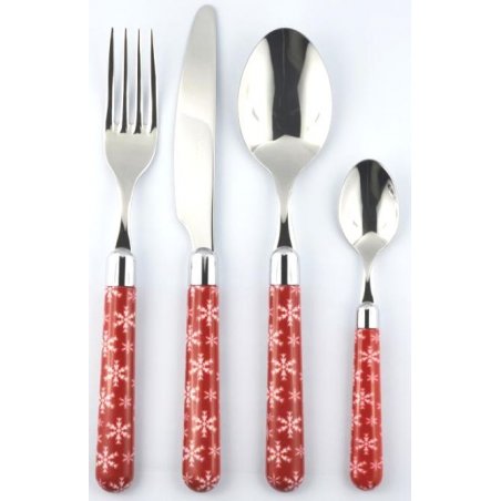 Buy Naif Ice Christmas Cutlery - Set 4Pcs - Rivadossi Sandro Red / White