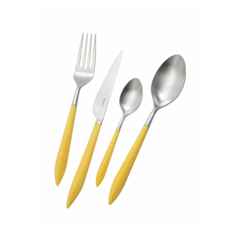 Ares Colored Cutlery Satin Steel - Yellow - Casa Bugatti -  - 8020178144650