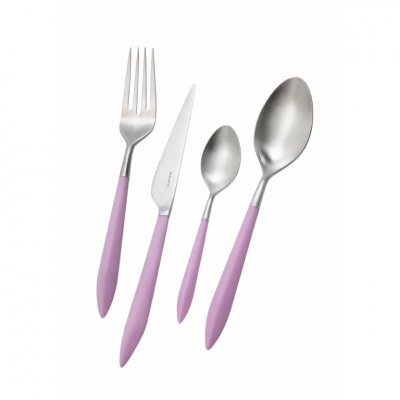 Ares Colored Cutlery Satin Steel - Lilac - Casa Bugatti -  - 8020178492584