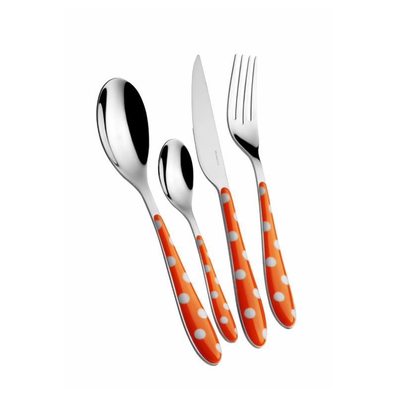 Casa Bugatti Polka Dot Cutlery Set 24 Pieces - Orange