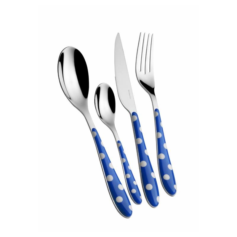 Casa Bugatti Polka Dot Cutlery Set 24 Pieces - Blue -  - 8020178851626