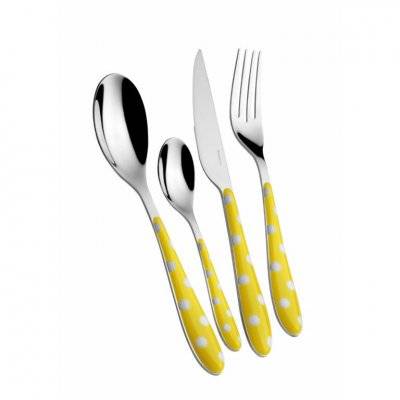 Colored Cutlery
 Polka dots
Casa Bugatti Set 24 Pieces - Yellow