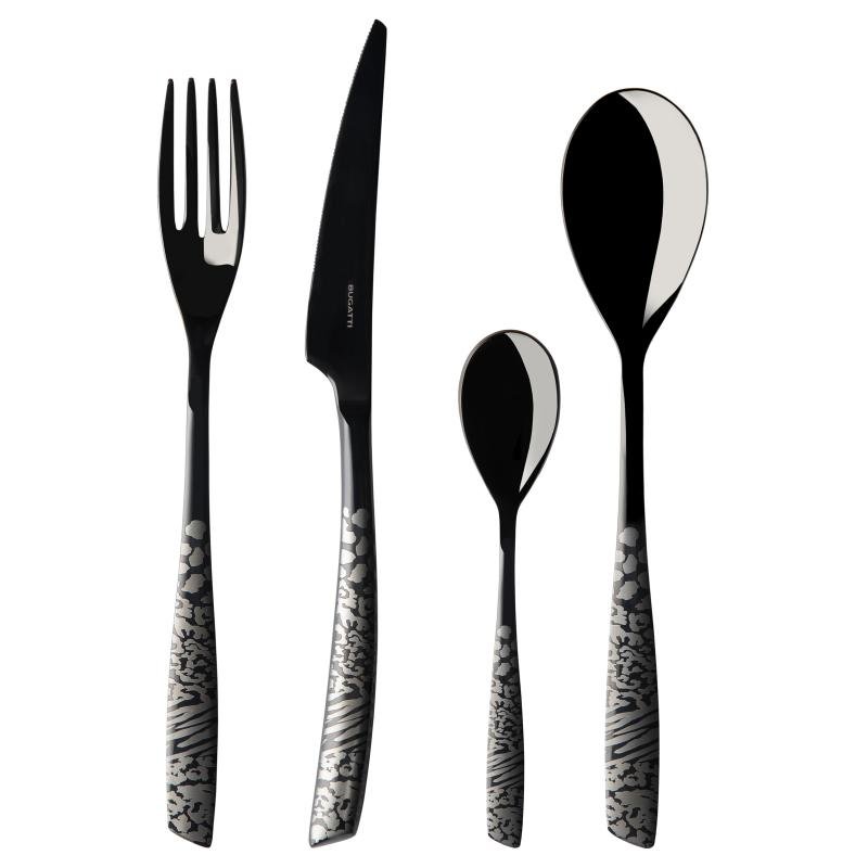 Black Pvd Devore Stainless Steel Cutlery - Casa Bugatti -  - 