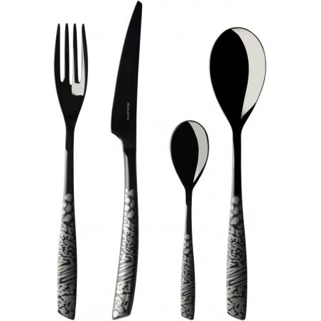 Black Pvd Devore Stainless Steel Cutlery - Casa Bugatti -  - 