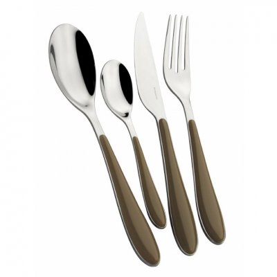 Gioia Casa Bugatti Colored Cutlery Set 24 Pieces - BrownColor -  - 8020178925631