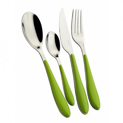 Gioia Casa Bugatti Colored Cutlery Set 24 Pieces - Apple Green -  - 8020178809900