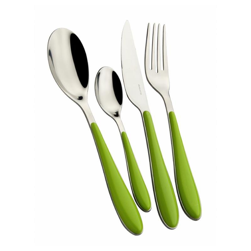 Gioia Casa Bugatti Colored Cutlery Set 24 Pieces - Apple Green -  - 8020178809900