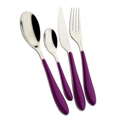 Gioia Casa Bugatti Colored Cutlery Set 24 Pieces - Iris Color