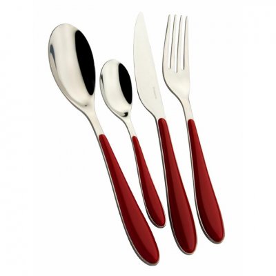 Gioia Casa Bugatti Colored Cutlery Set 24 Pieces - Red