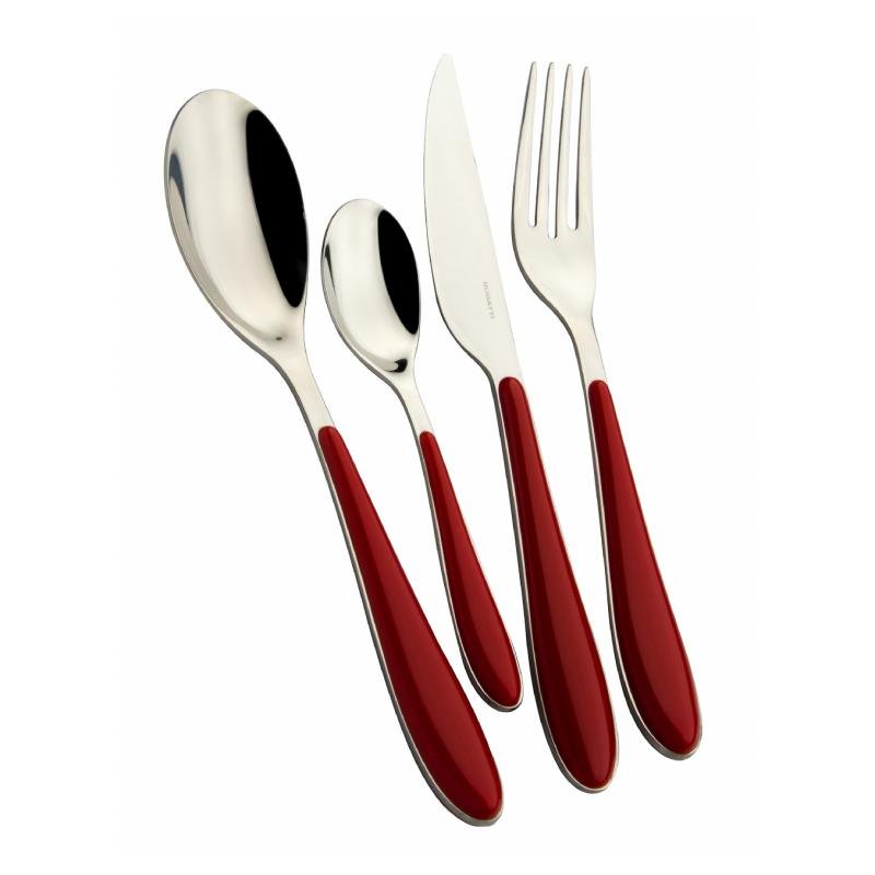 Gioia Casa Bugatti Colored Cutlery Set 24 Pieces - Red -  - 8020178809917