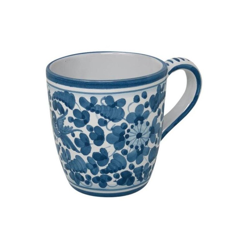 Mug en Céramique Deruta - Décoration Arabesque Turquoise - 