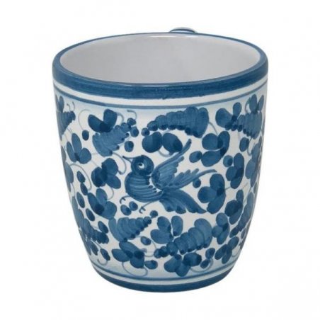 Deruta 陶瓷杯 - 绿松石阿拉伯式花纹装饰 -