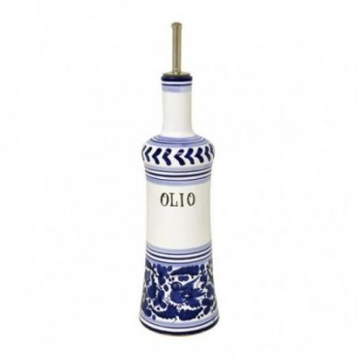 Deruta 陶瓷调味瓶 - 0.5L 31cm 蓝色蔓藤花纹 -