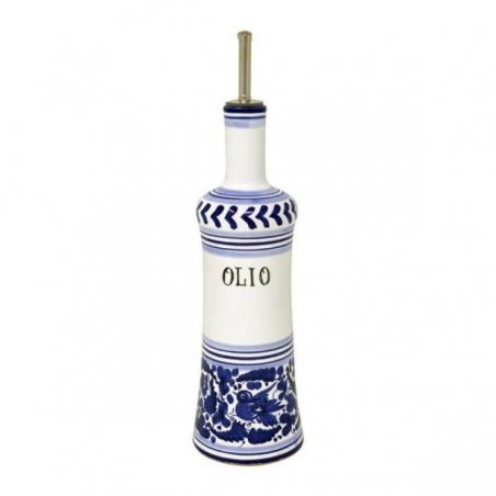 Deruta 陶瓷调味瓶 - 0.5L 31cm 蓝色蔓藤花纹 -