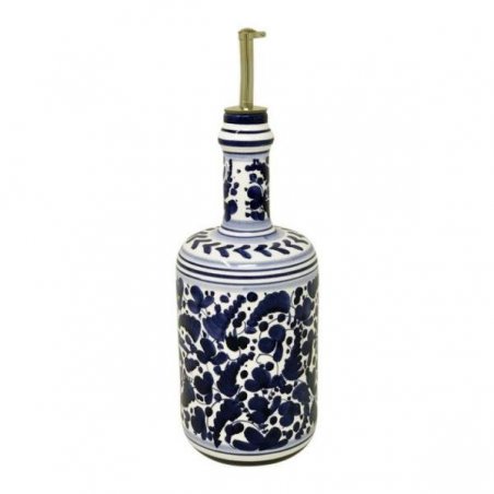 Deruta 陶瓷调味瓶 - 0.75L 25cm 蓝色蔓藤花纹 -