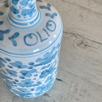 Deruta 陶瓷调味瓶 - 0.75L 25cm 阿拉伯式花纹绿松石 -