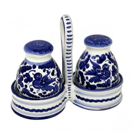 Salière en Céramique Deruta - Arabesque Bleue - 
