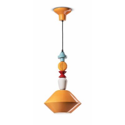 Sechseckige Lampe, H 56 cm, aus Keramik, Kollektion Decò – Ferroluce - 