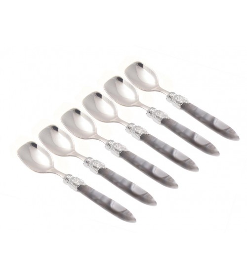 Set of 6 Ice Cream Spoons - Laura Silver Color - Rivadossi Sandro -