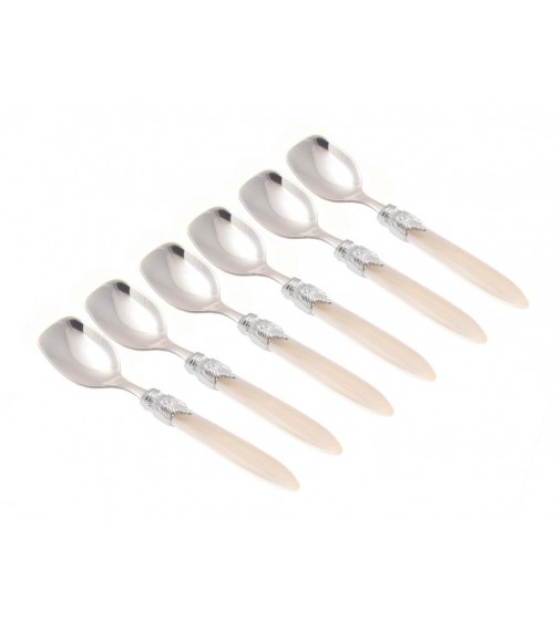 Set of 6 Ice Cream Spoons - Laura Silver Color - Rivadossi Sandro -