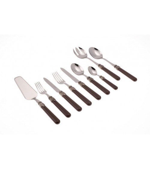 Rivadossi: Klassisches Set 75-teilig - Shabby / Landhausbesteck - braun