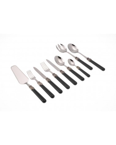 Rivadossi: Klassisches Set 75-teilig - Shabby / Landhausbesteck - schwarz
