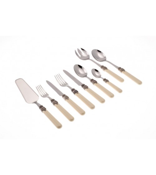 Rivadossi : Service Classique 75 Pièces - Couverts Shabby Chic / Country - ivoire