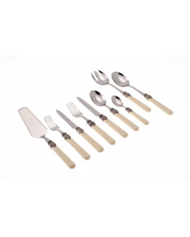 Rivadossi: Klassisches Set 75-teilig - Shabby Chic / Landhausbesteck - Elfenbein