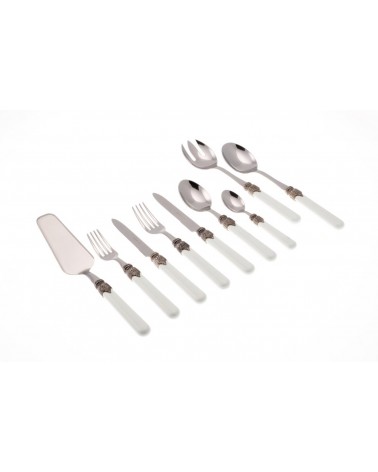 Rivadossi : Classic Set 75 Pcs - Shabby / Country Cutlery - White Cotton