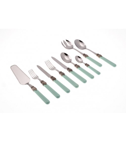 Rivadossi: Klassisches Set 75-teilig - Shabby-/Landbesteck - Wassergrün