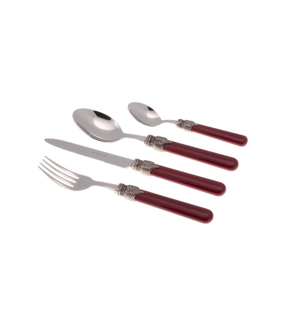 Klassische Rivadossi -Besteck - Set von 24 Teilen - Shabby Chic - Bordeaux