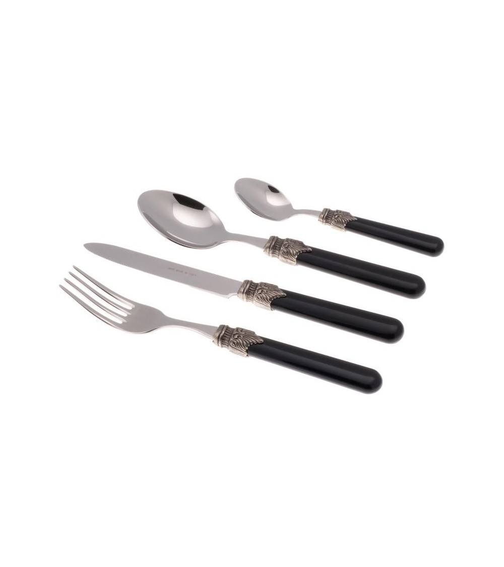 Klassische Rivadossi -Besteck - Set von 24 Teilen - Shabby Chic - Schwarz