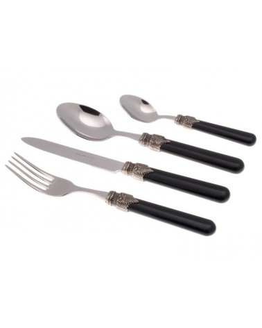 Klassische Rivadossi -Besteck - Set von 24 Teilen - Shabby Chic - Schwarz