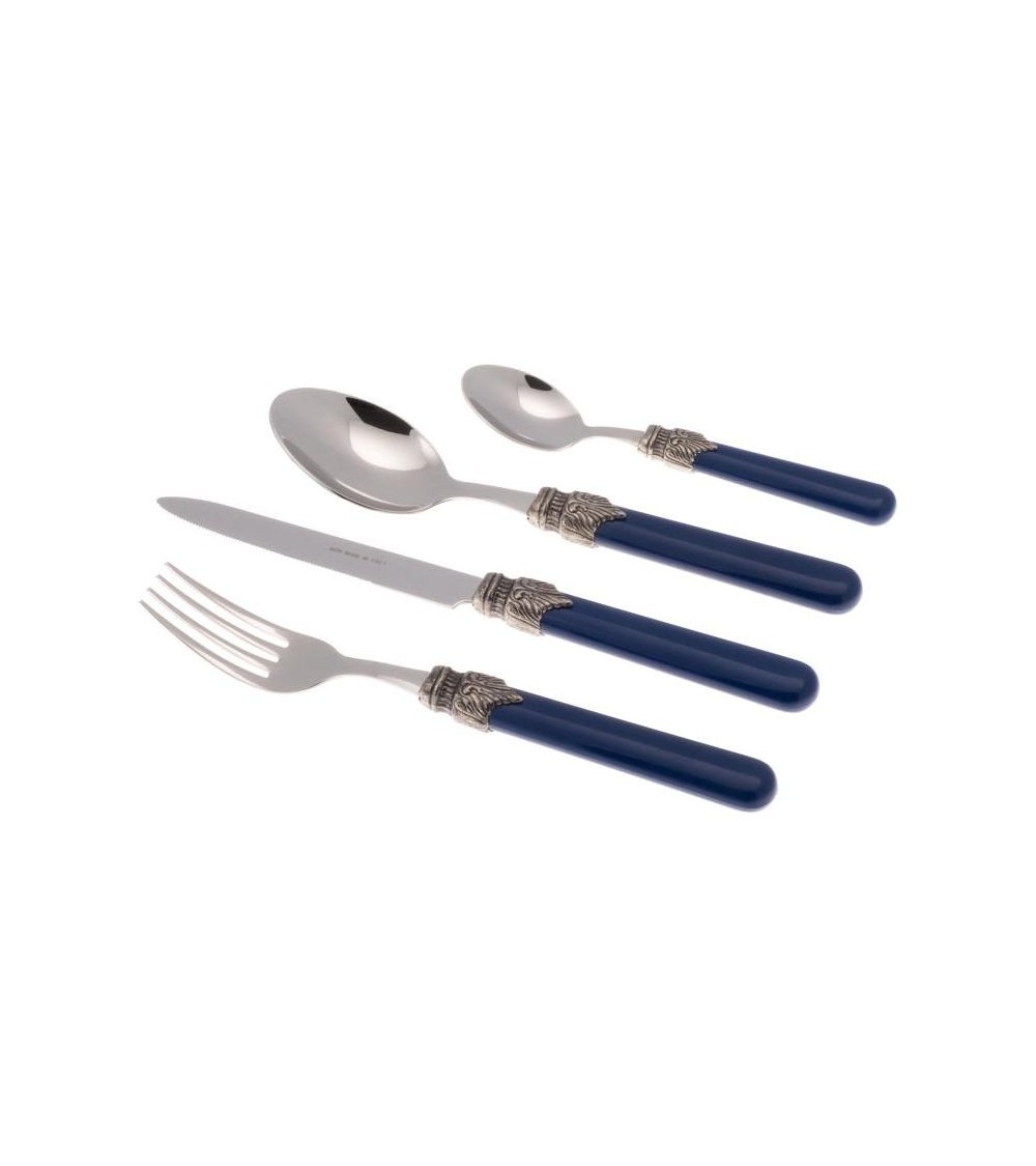 Posate Classic Rivadossi - Set 24 Pezzi - Shabby Chic - blu