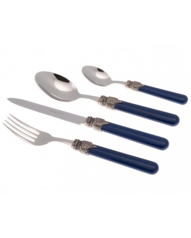 Klassische Rivadossi -Besteck - Set von 24 Teilen - Shabby Chic - Blau