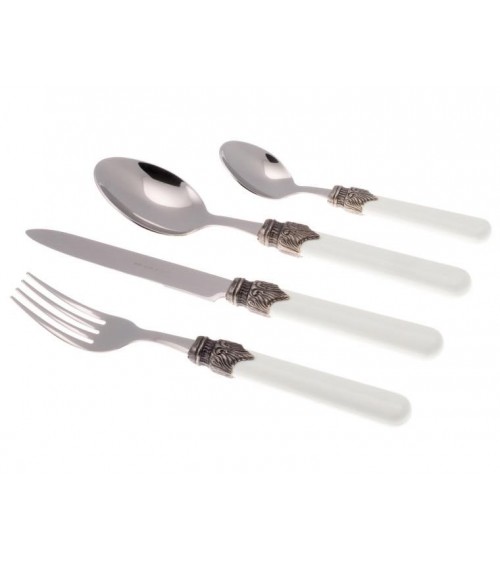 Klassiker Rivadossi Besteck - Set von 24 Teilen - Shabby Chic - Baumwoll weiß