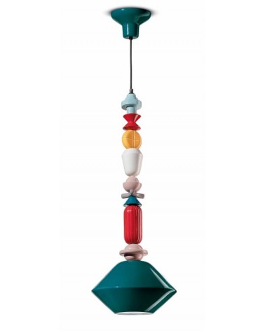 Suspension Lamp in Ceramic H 87 Lariat Decò Collection - Ferroluce -  - 