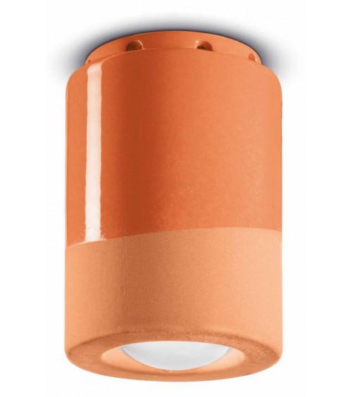 Ferroluce: Cylindrical ceiling lamp in Industrial Ceramics -  - 