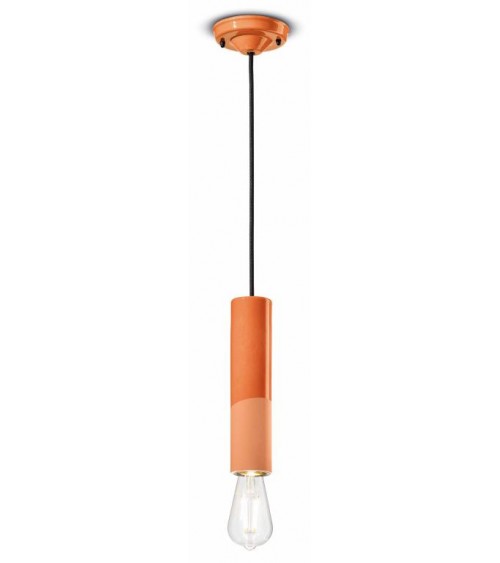 Lampe à Suspension en Céramique Cylindre Étroit Collection Decò - Ferroluce - 
