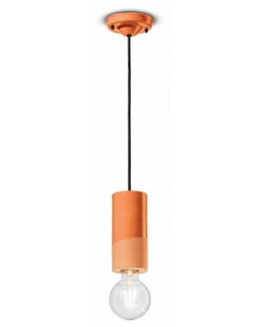 Suspension Lamp in Ceramic Large Cylinder Decò Collection - Ferroluce -  - 