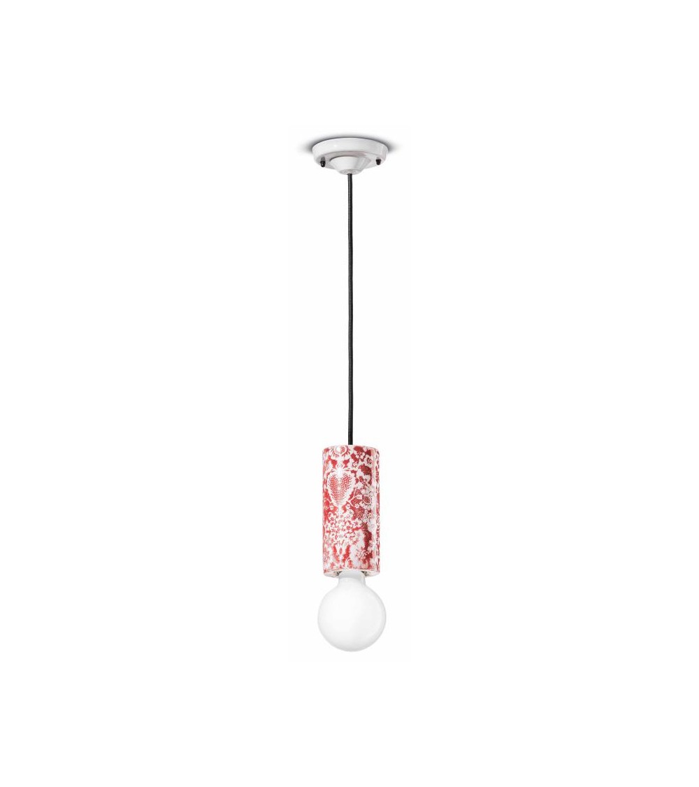 Lampe à Suspension en Céramique Grand Cylindre Collection Decò - Ferroluce - 