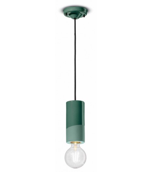 Suspension Lamp in Ceramic Large Cylinder Decò Collection - Ferroluce -  - 