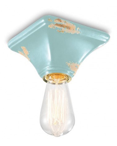 Vintage Ceramic Ceiling Lamp Square Base Retro Collection - Ferroluce -  - 