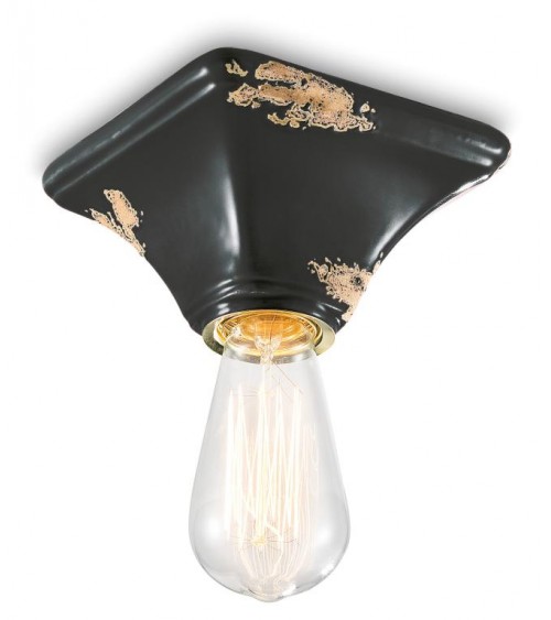 Vintage Ceramic Ceiling Lamp Square Base Retro Collection - Ferroluce -  - 