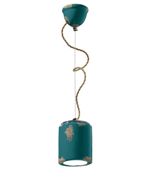 Ferroluce: Retro Ceramic Suspension Lamp -  - 