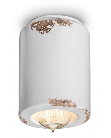 Ferroluce: Cylindrical ceiling lamp in Industrial Ceramics -  - 