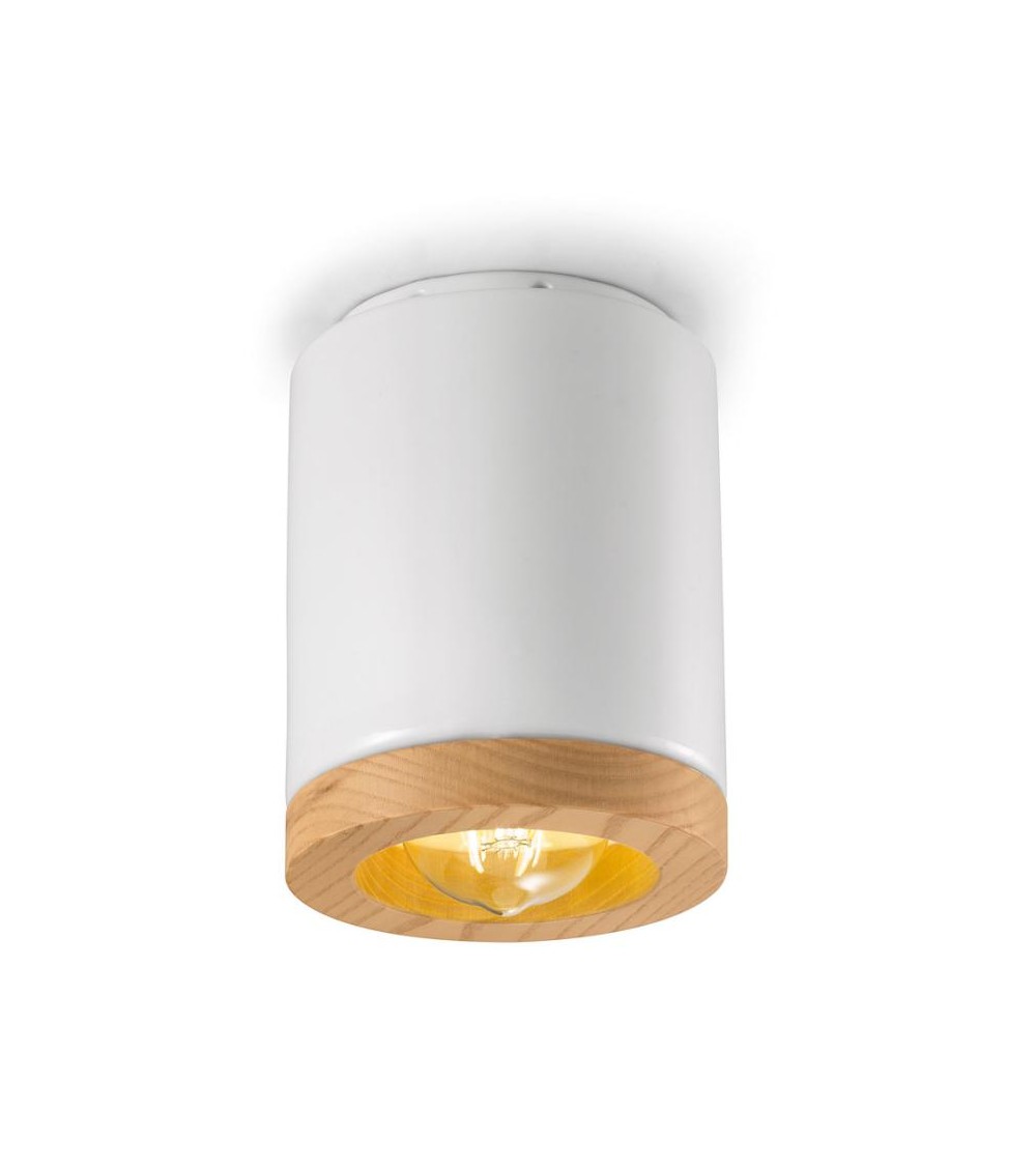Ferroluce: Ceiling lamp in Ceramic and Mateca Enamel Retro Collection -  - 