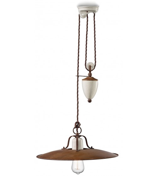 Ferroluce: Up and Down Suspension Lamp in Vintage Ceramic -  - 8056772561265