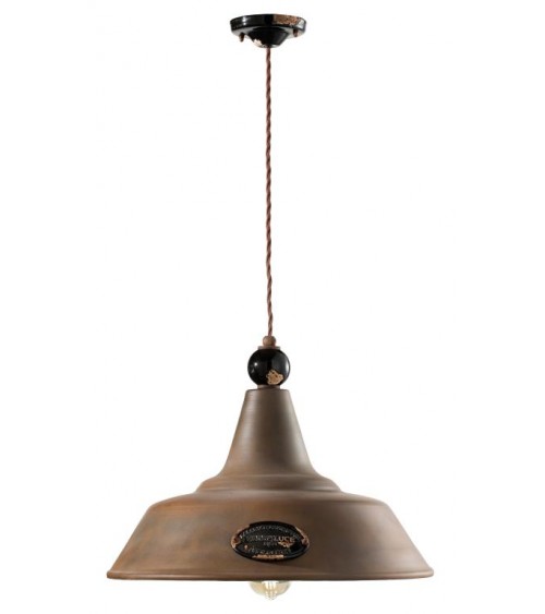 Ferroluce : Antiqued Suspension Lamp Diameter 45 cm Grunge -  - 8056772561364
