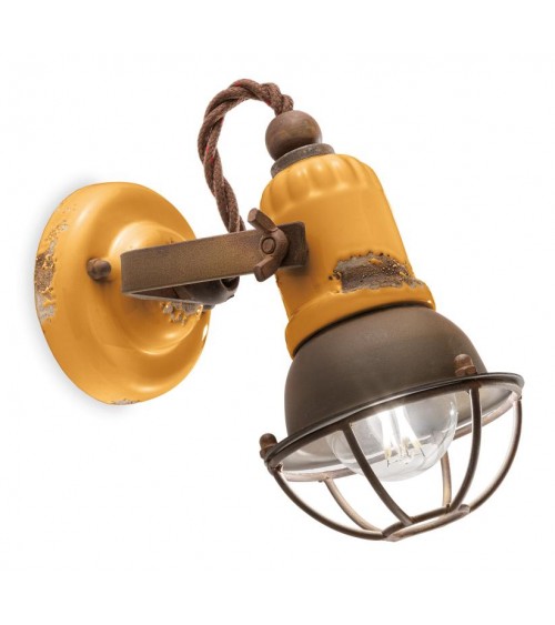 Ferroluce : Wall Lamp 1 Light With Cage Retro Collection -  - 